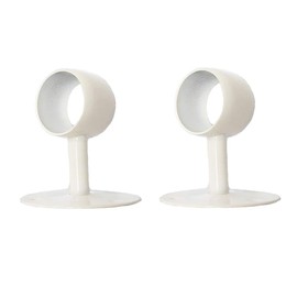 NELXULAS Stainless Steel Heavy Duty Closet Rod,Curtain Rod End Supports Socket, Flange Rod Holder Closet Pole with Matching Screws (2 INCH, White)