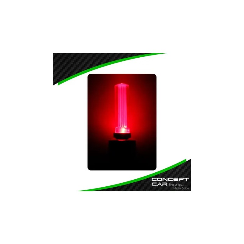 2 Par Tapones Valvula Pivotes Con Luz Llanta Auto Bici