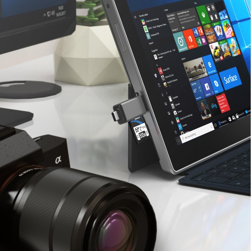 SABRENT SD Card Reader, High-Speed USB C to Micro SD