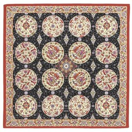 Yamamoto Hitoshouten Silk Road Shantung Furoshiki Kyutahiya Aka, 686-A, Made in Japan, Japanese Pattern, Inbound Souvenir