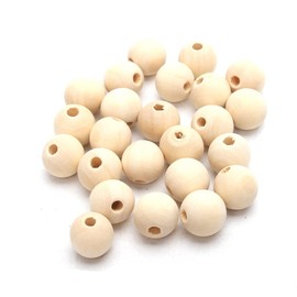 Wooden Beads 6/8/10/12/14/16/18/20 mm Natural Colour Colourless Wooden Balls for Threading Craft Wood with 2~4 mm Hole Spacer Beads (6 mm Pack of 500)