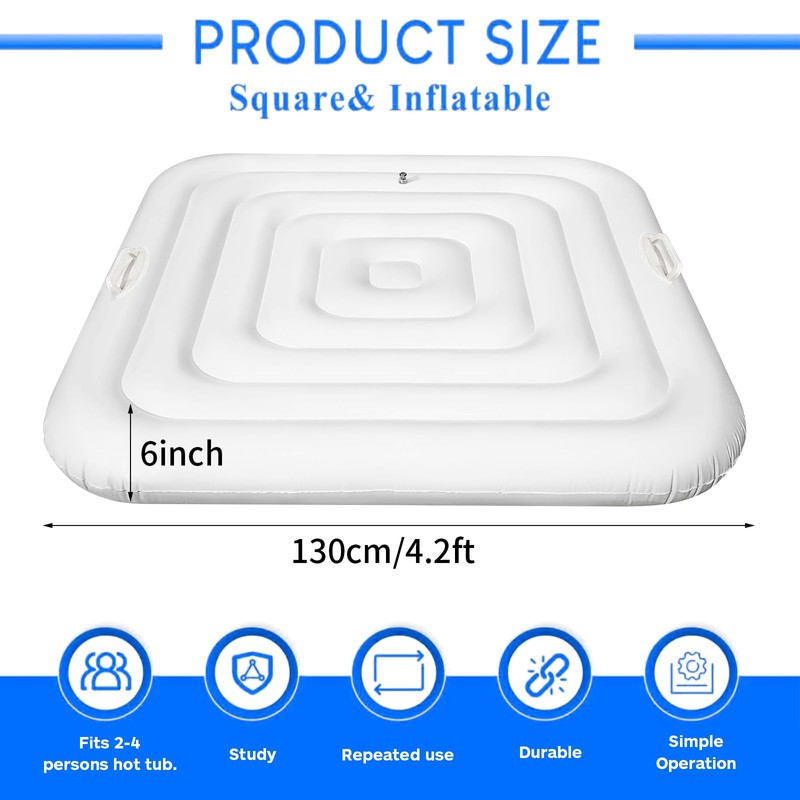 Inflatable Hot Tub Cover Energy Saving Lid for Outdoor Hot