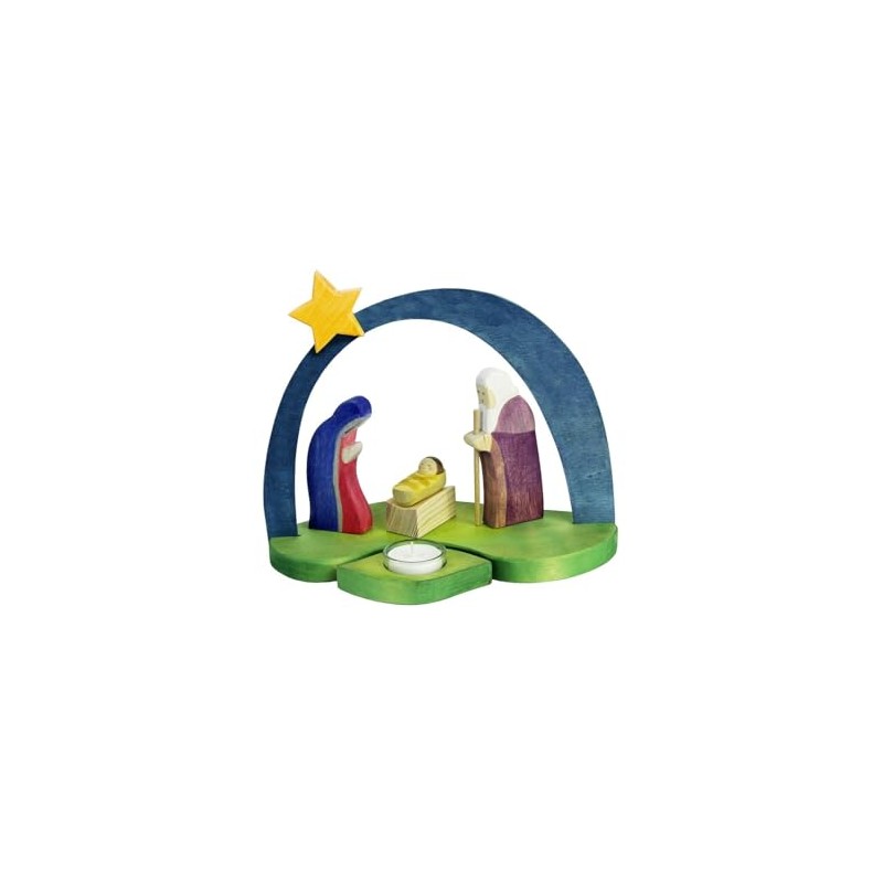 Ostheimer 5530280 Candlestick Nativity Scene Light Arch with Mary and