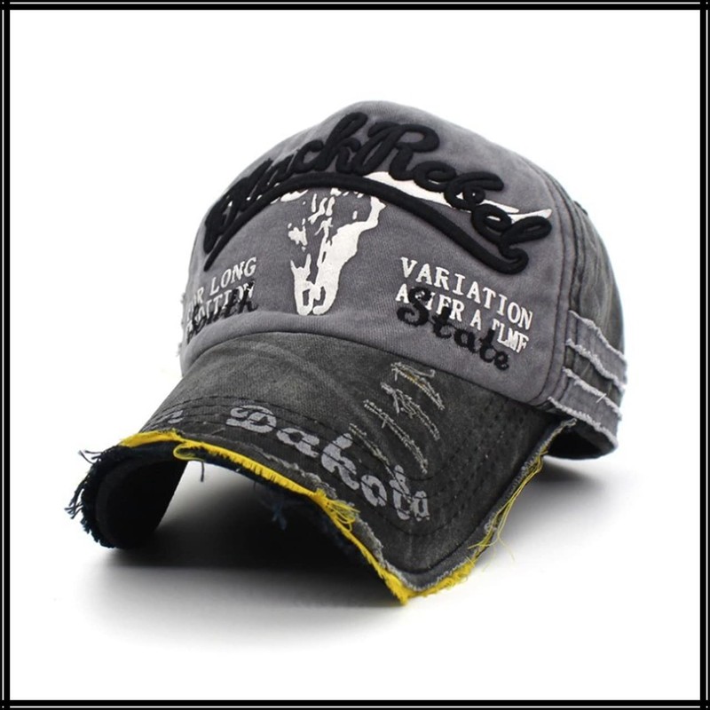 White Fang CA601 Cap, Logo, Distressed Treatment, Hat, Sports, Running,