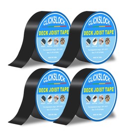 Clickslock 4 Pack Joist Tape for Decking, Strong Adhesive Butyl Tape Roof Tape 2" x 50', Anti-Corrosion Flashing Tape for Wood, Joists and Beams