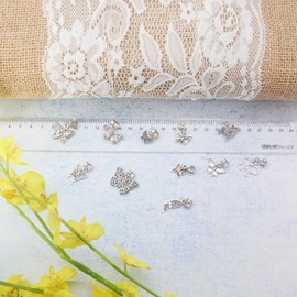 DIY Earring Jewellery Making Charm: 11pcs Bulk Small Metal Silver Butterfly Pendant Set Craft Christma Birthday Accessory Mini Cute jewelry Bead Decoration Necklace Bracelet Bag Keyring for Girl Mum