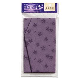 Maruai Fuku-41PU Japanese Cloth for Congratulations with Pouch, Cherry Blossom Pattern, Purple, 1 Piece
