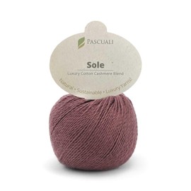 Pascuali Sole Knitting Wool Made of 90% Cotton (Pima), 10% Cashmere Wool, for Knitting and Crocheting, Colour: Nutmeg 77