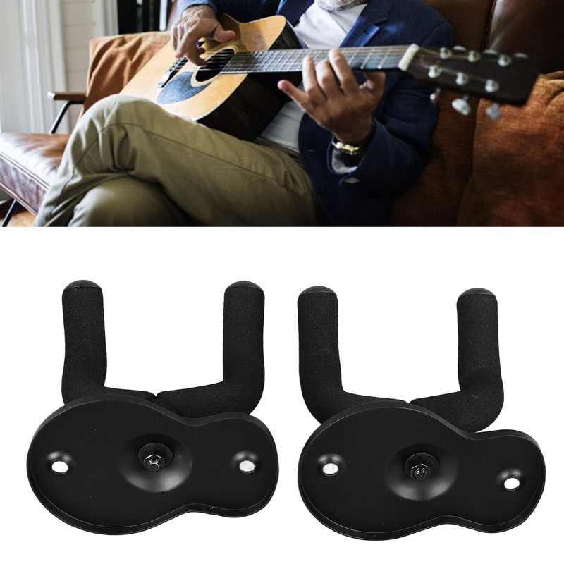 2PCS Guitar Wall Mount Hanger Metal Multifunctional Guitar Hangers Hook