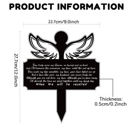 beinkmake Angel Memorial Stakes Plaque Grave Cemetery Decorations Lover Remembrance Grave Stake Acrylic Garden Stake for Outdoors Yard Sympathy Grave Markers