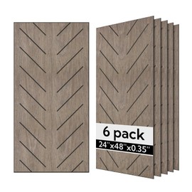 Olanglab Wood Veneer Wall Panels 6 Pack, 24‘’X48‘’ Sound Absorbing Panels for Noise Reduction, Chevron