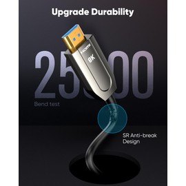 Highwings HDMI to Micro HDMI Cable 150 FT, 8K@60Hz 4K@120HZ One-Way Transmission Fiber Optic HDMI to Micro HDMI Cord HDR Compatible for TV, Computer