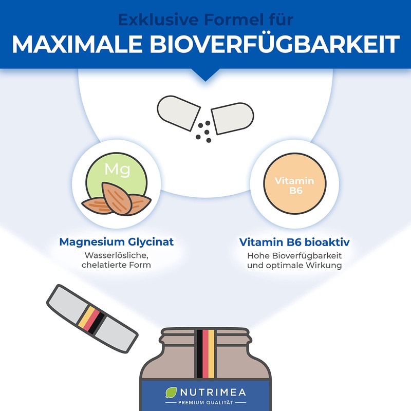 Magnesium Glycinate + Vitamin B6 | Optimal Bioavailability | 1.5