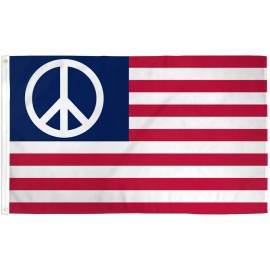 Trade Winds US Peace Sign Flag United States America USA 3x5 ft American Anti-war Pacifist
