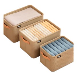 Juego De 3 Cajas De Almacenamiento De Tela Plegables