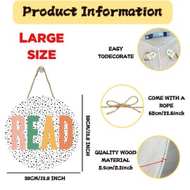 Reading Corner Decor for Classroom, Reading Classroom Decor, Wooden Plaque Sign for Home School Library Nursery Reading Nook Wall Wood Hanging Plaque Decoration