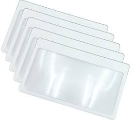 THORANI Pack of 5 Pocket Magnifiers in Credit Card Size - Small Card Magnifier with 3x Magnification, Ultra Thin, Flexible and Shatterproof