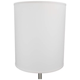 FenchelShades.com 14" Top Diameter x 14" Bottom Diameter 17" Height Cylinder Drum Lampshade USA Made (White)