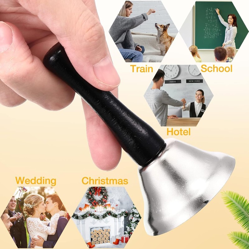 2 Pcs Hand Bell Service Bell, Hand Held Counter Reception