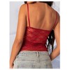 RoseSeek Women's Lace Sheer Crop Camisole Tops Bowknot Spaghetti Strap