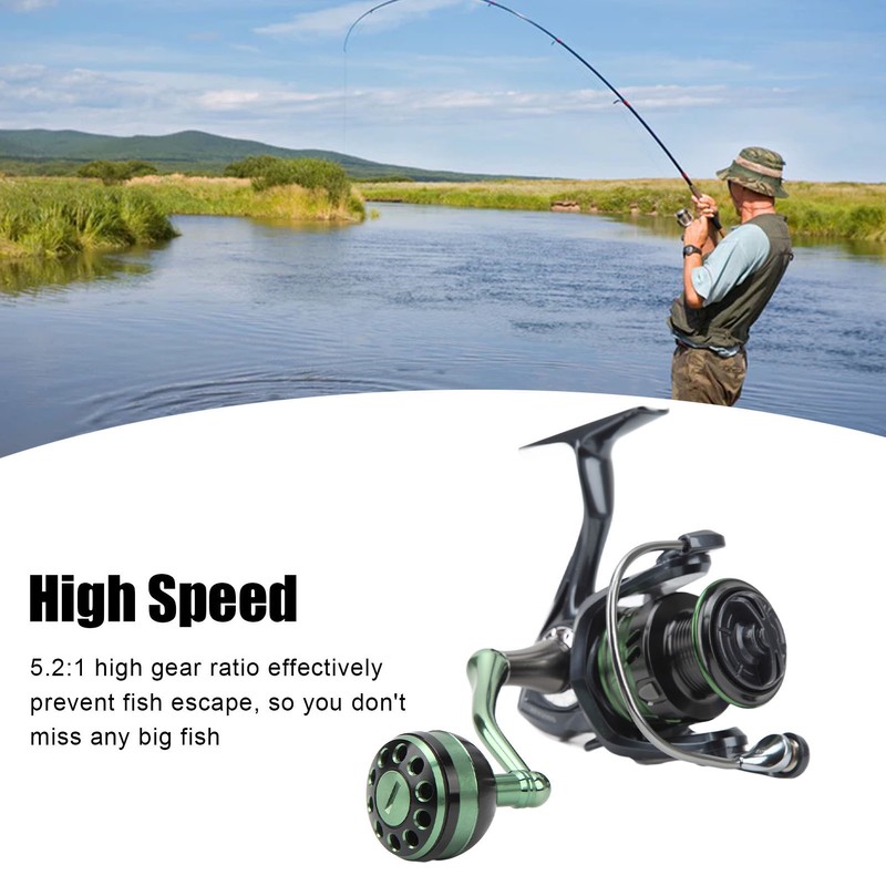 HFA2000 Full Metal Fishing Reels 5.2:1 Gear Ratio 13+1 Ball