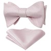 HISDERN Men's Self Tie Bow Tie with Pocket Square Set