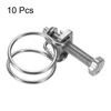 sourcing map 10Pcs Double Wire Hose Clamp, 21-25mm Adjustable Stainless