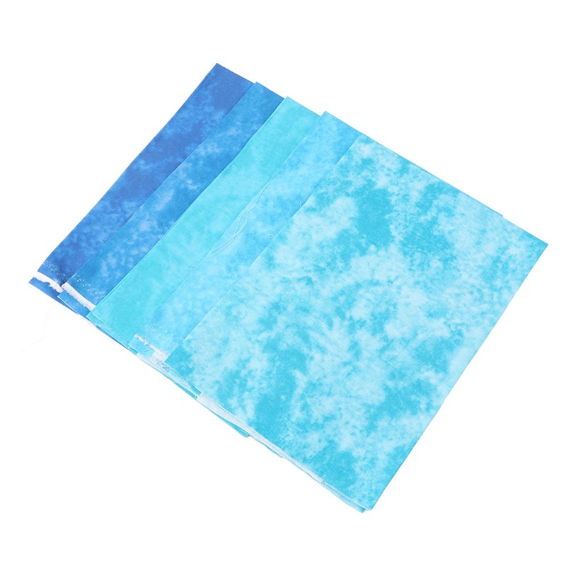 5Pcs Cotton Quilting Fabric Smudge Dyed 19.7in Long 17.7in Wide