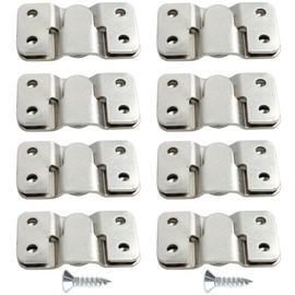 Runseaway 16PCS Flush Mount Bracket, 54x30mm Interlocking Furniture Connector, Stainless Steel Picture Hangers Photo Frame Hook, Headboard Wall Mounting Brackets Sectional Couch Connectors