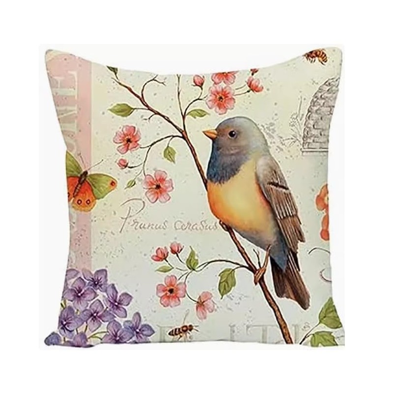 BAOKU Birds flowers Pattern Cushions Cover Cushions Pillow Covers Set