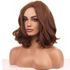 BERON Brown Wigs for Womens Short Curly Wavy Wig Girls