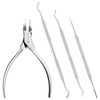 Stainless Steel Pedicure Kit with Ingrown Nail Lifters, Precision File