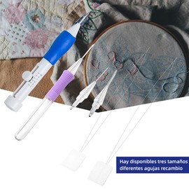 PEIONO Kit de Aguja Perforadora, Polivalente Bolígrafo Mágico para Bordado, La Herramienta Perfecta para Practicar el Bordado y Relajarse en Familia, Ayuda con el Enhebrado de Bordados DIY