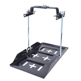 UOIENRT Battery Hold Down Tray Kit, Storage Battery Holder Corrosion-Resistant Steel Adjustable Bracket Clamp for Boat, Car, Marine, 23 cm Bolt with 28 cm Battery Tray