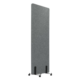 Office Partition,24 * 66In Light Gray Room Divider,Rectangle Divider Screen with 4 Wheels,Indoor Freestanding Anti-Peeping Privacy Screen,Soundproof Workstations Barrier for Family Life,Public Areas