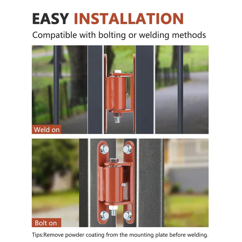 SPARKWHIZ Heavy Duty Gate Hinge, 7" Bolt onto Gate Hinge,