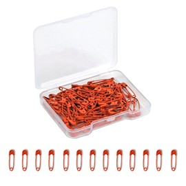 Small Safety Pins,0.75 Inch Mini Safety Pins for Clothes,Orange Safety Pin Rust Resistant Nickel Plated Steel Set for Crafting,Sewing,Rimming Fastening Clip Button for Garment Hang Tag 120pcs/box