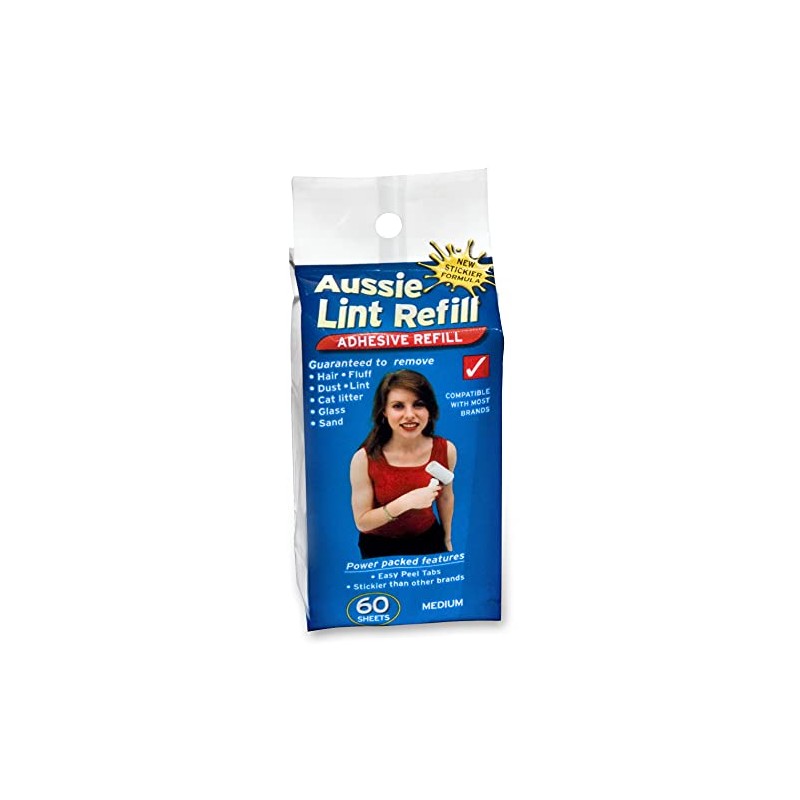 Aussie Lint Roller Refill, Medium | Pet Hair Remover, White