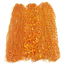 GZYSSL 60 Pcs Thanksgiving Orange Brown Beads Necklaces Maple Leaf Pumpkin Turkey Thanksgiving Party Decorations