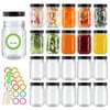 Mcupper 20 Pack 12 oz Mason Jars with Black Lids,