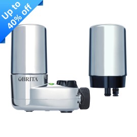 Brita Chrome Faucet Mount Filter System w/ 2 Filters & Filter Indicator
