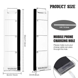 Ruzister Pack of 2 Office Desk Accessories, Monitor, Memo Board, Computer Message Board, Office Supplies for Women/Men, Computer Sticky Note Holder with Phone Holder