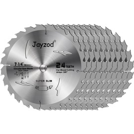 10Pack 7-1/4 Inch 24T Circular Saw Blades with 5/8" Arbor,ATB Carbide Teeth-Miter/Table Saw Blades,TCT Circular Finishing Woodworking Saw Blade for Wood Cutting