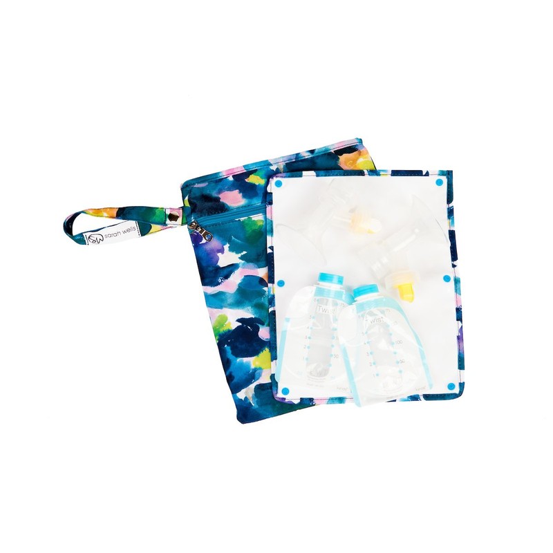 Sarah Wells Pumparoo Wet/Dry Bag for Breast Pump Parts (Aquarelle)