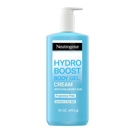 Neutrogena Hydro Boost Body Gel Cream with Hyaluronic Acid, Lightweight & Fast-Absorbing Moisturizer for Normal to Dry Skin, Fragrance-Free, 16 oz