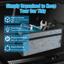 AUTOXBERT Large Folding Car Rear Trunk Cargo Organizer  Truck Luggage Storage Box Bag Bin