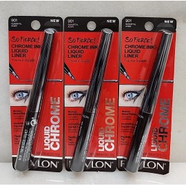 Revlon 3 -Revlon So Fierce! Chrome Ink Liquid Liner, 901 Gunmetal, 0.03 Oz
