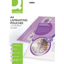 Q Connect Laminiertasche A4 125 Micron, 25 Stück