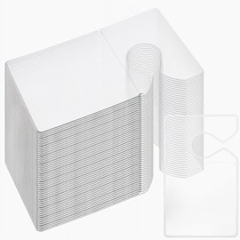 50 Pcs Clear Parking Permit Holder, 3 x 5 inch Parking Pass Holder Vertical Lot Pass Rear View Mirror Hanger for Small Stickers Permits and Passes