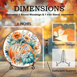 patcate Hello Fall Sunflower Desk Decor, 8 Inch Autumn Pumpkin Table Centerpieces, Thanksgiving Gifts for Home Farmhouse Decorations - A11